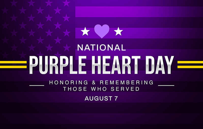 Banner of Purple Heart Day, honoring saviors