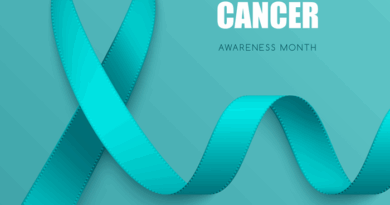 Banner of Ovarian Cancer Awareness Month