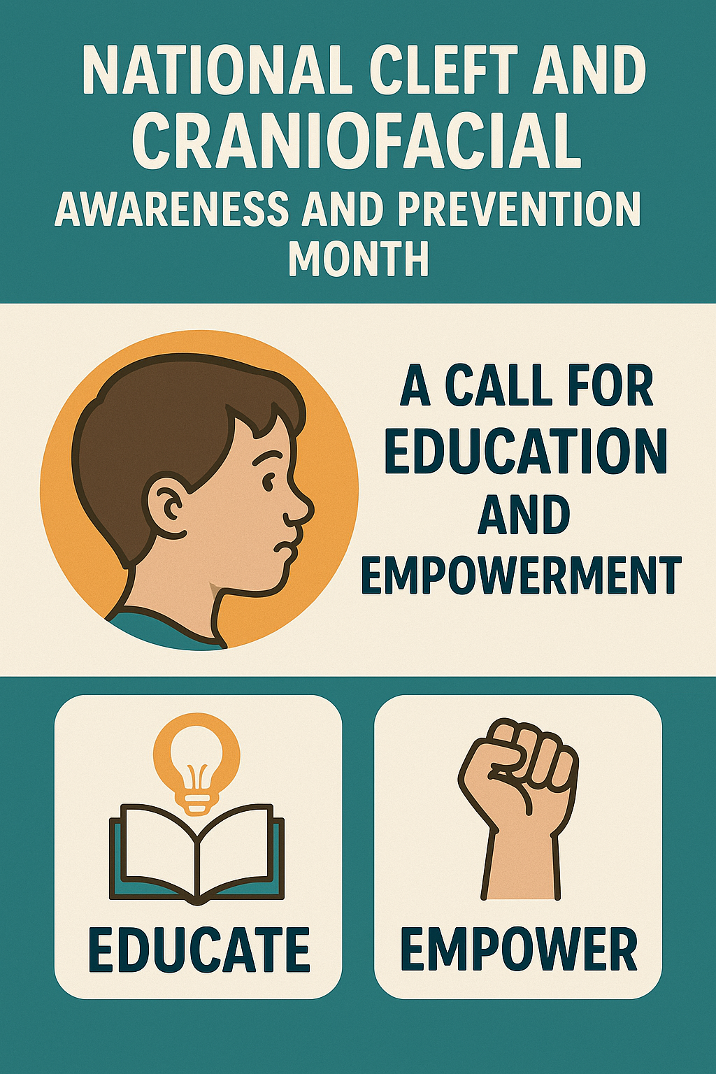 National Cleft and Craniofacial Awareness and Prevention Month: A Call for Education and Empowerment 2 Infographic of National Cleft and Craniofacial Awareness and Prevention Month