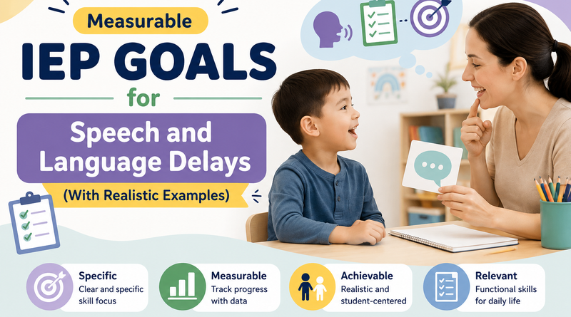 Measurable IEP Goals for Speech and Language Delays (Realistic Examples) Measurable IEP Goals for Speech and Language Delays (Realistic Examples)
